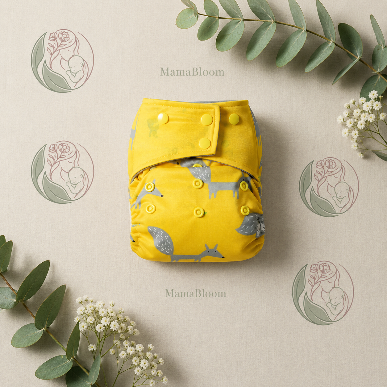 MamaBloom™ (3-Pack) Adjustable Nappies with Inserts, 3–15kg