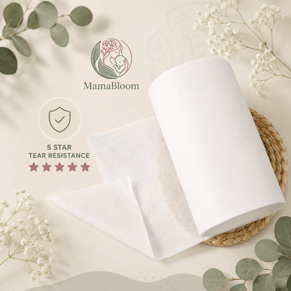 MamaBloom™ PureFlush Uncented Bamboo Liners (100 sheets per roll)